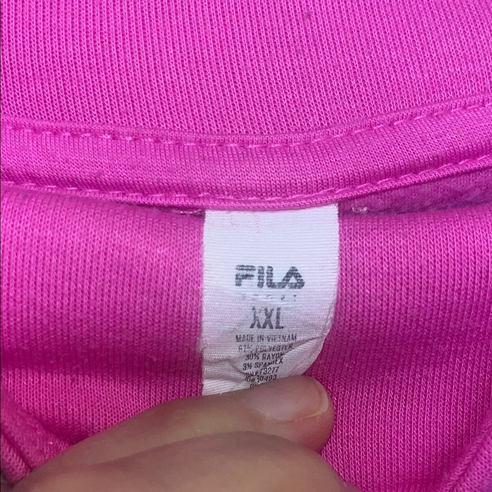 Fila XXL Women’s Hot Pink Cowl Neck Sweatshirt w/ Kangaroo Pocket - Picture 4 of 6